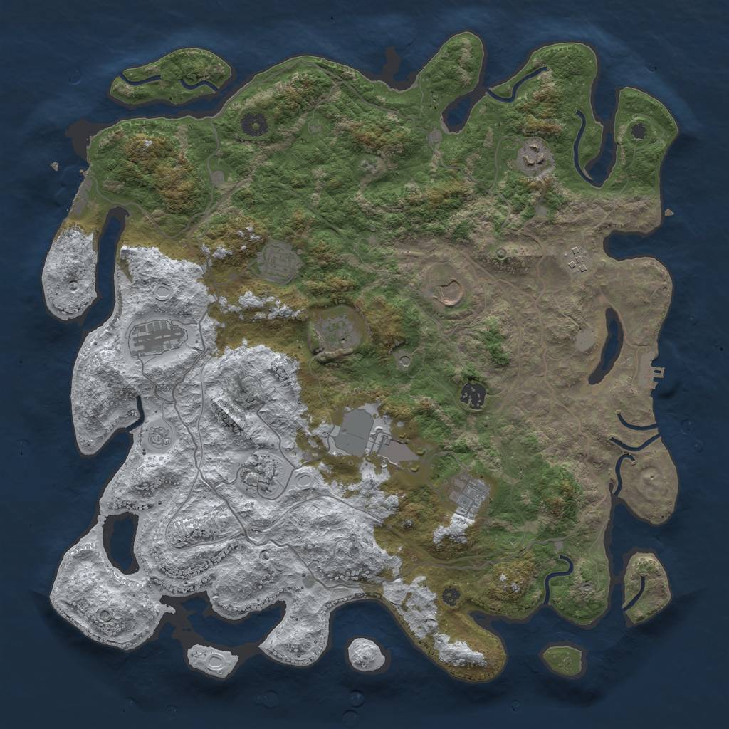 Rust Map: Procedural Map, Size: 4250, Seed: 2133868, 19 Monuments