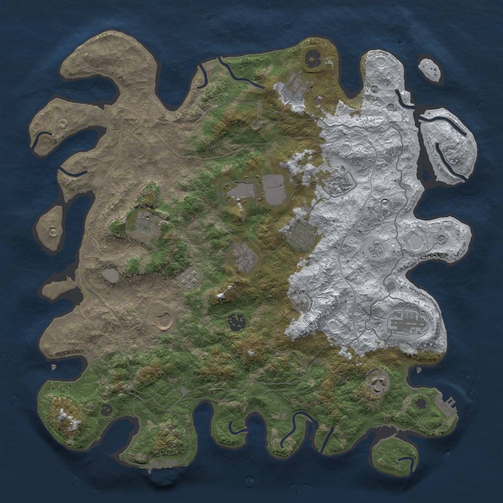 Rust Map: Procedural Map, Size: 4250, Seed: 6215446, 20 Monuments