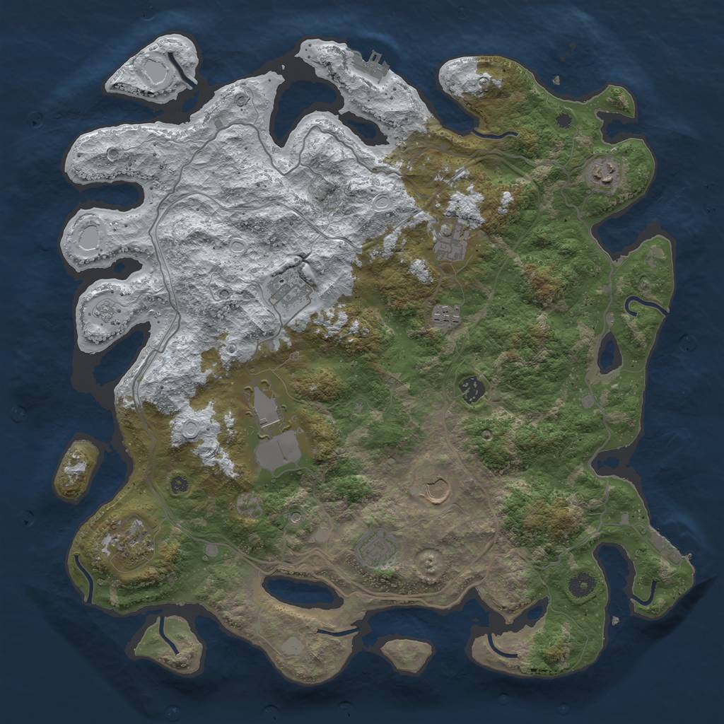 Rust Map: Procedural Map, Size: 4250, Seed: 4697770, 18 Monuments