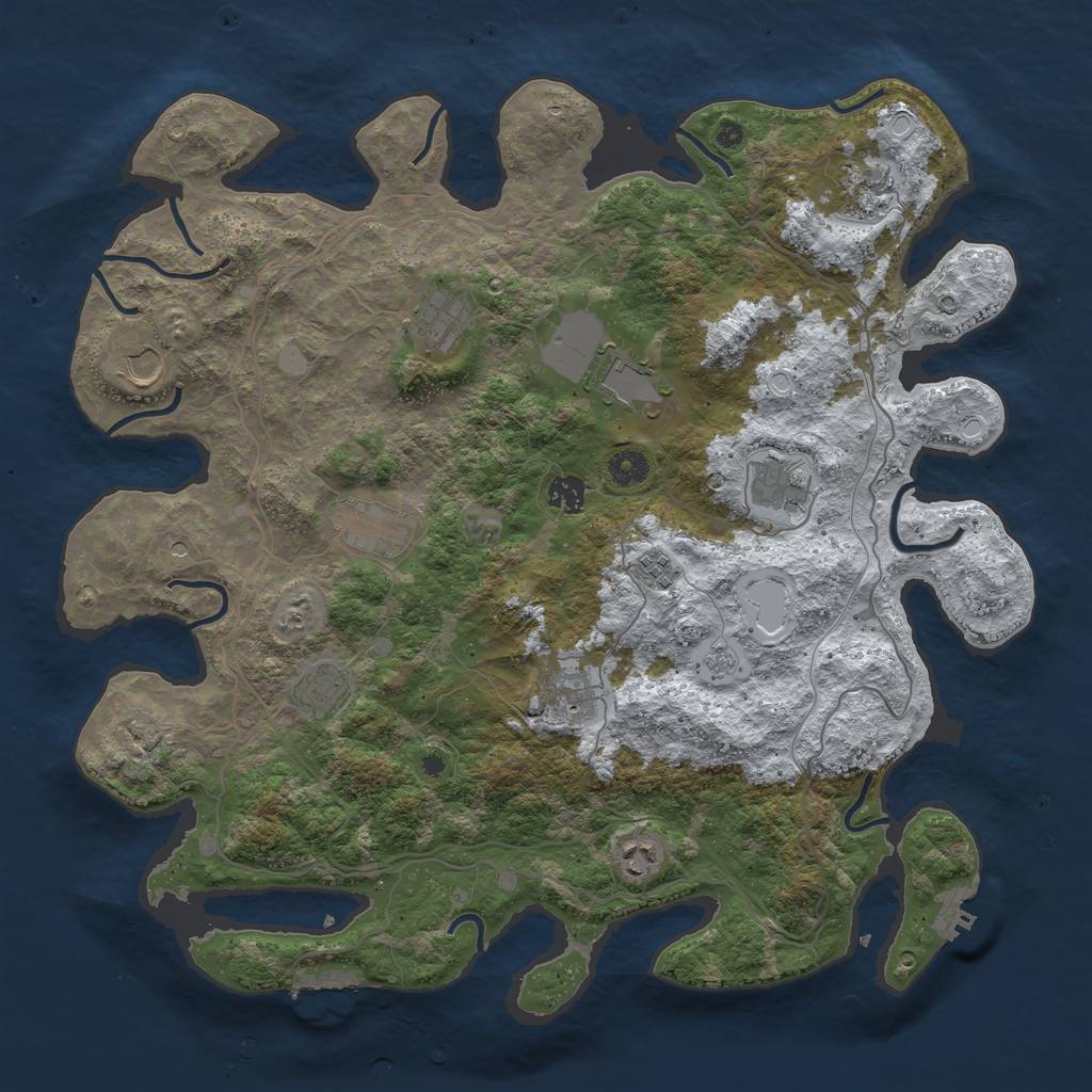 Rust Map: Procedural Map, Size: 4250, Seed: 4112481, 20 Monuments