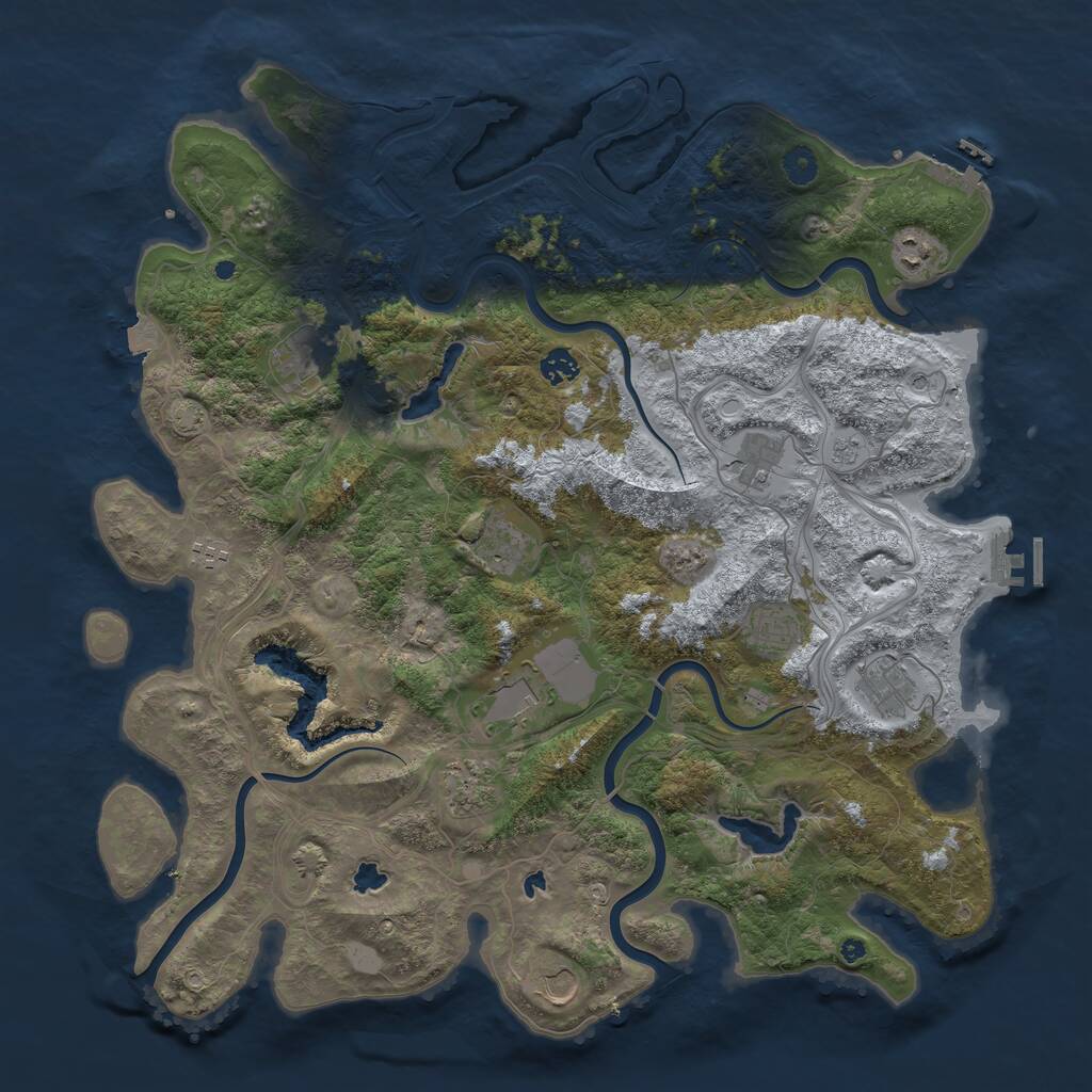 Rust Map: Procedural Map, Size: 4500, Seed: 1989814, 17 Monuments