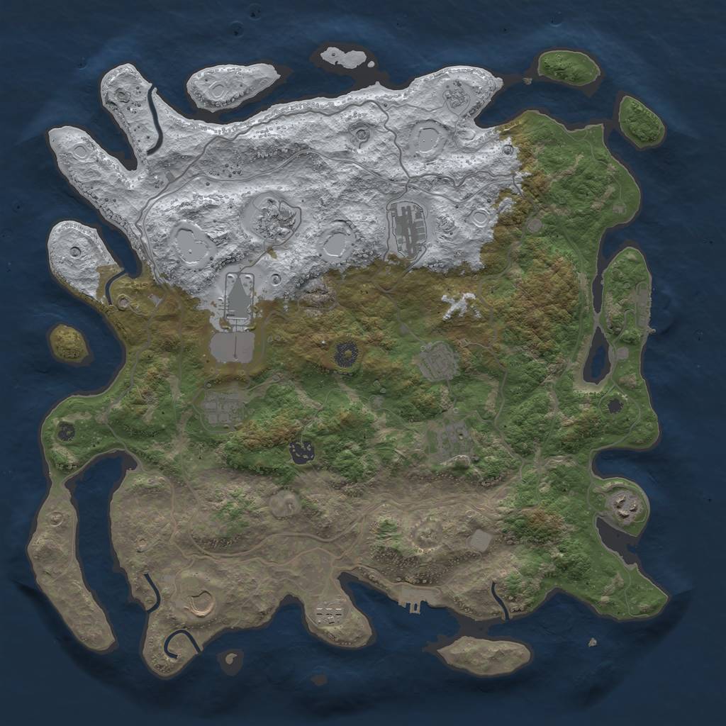 Rust Map: Procedural Map, Size: 4250, Seed: 200689, 19 Monuments