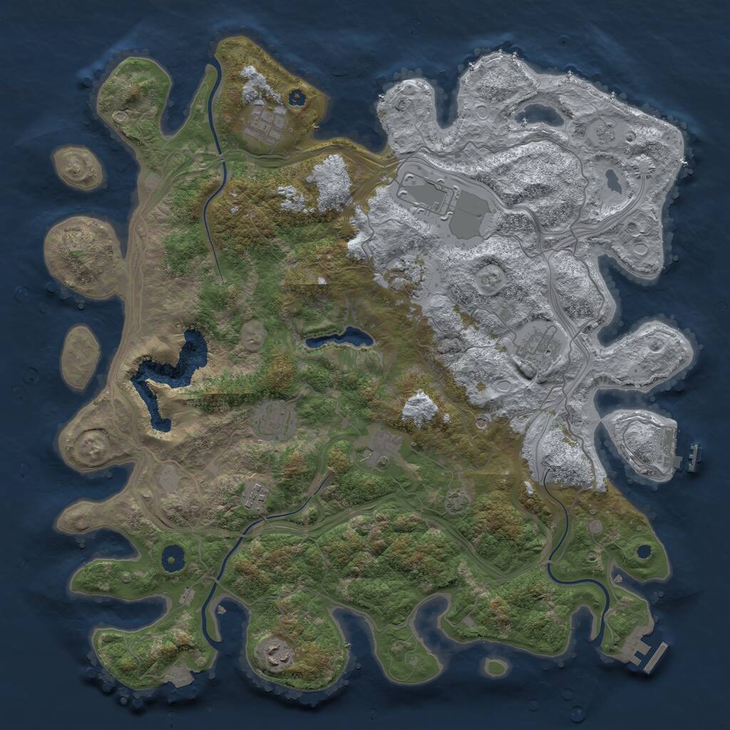 Rust Map: Procedural Map, Size: 4250, Seed: 4260095, 14 Monuments