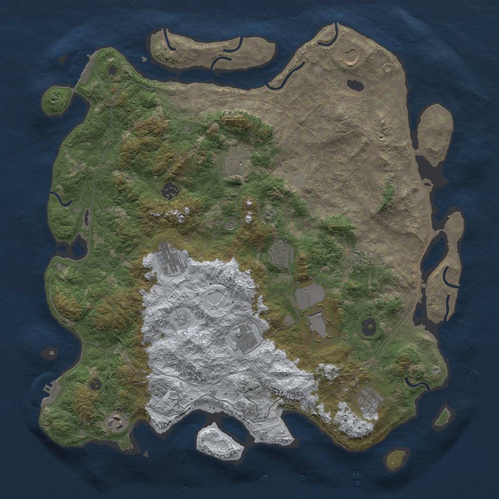 Rust Map: Procedural Map, Size: 4500, Seed: 3373068, 20 Monuments