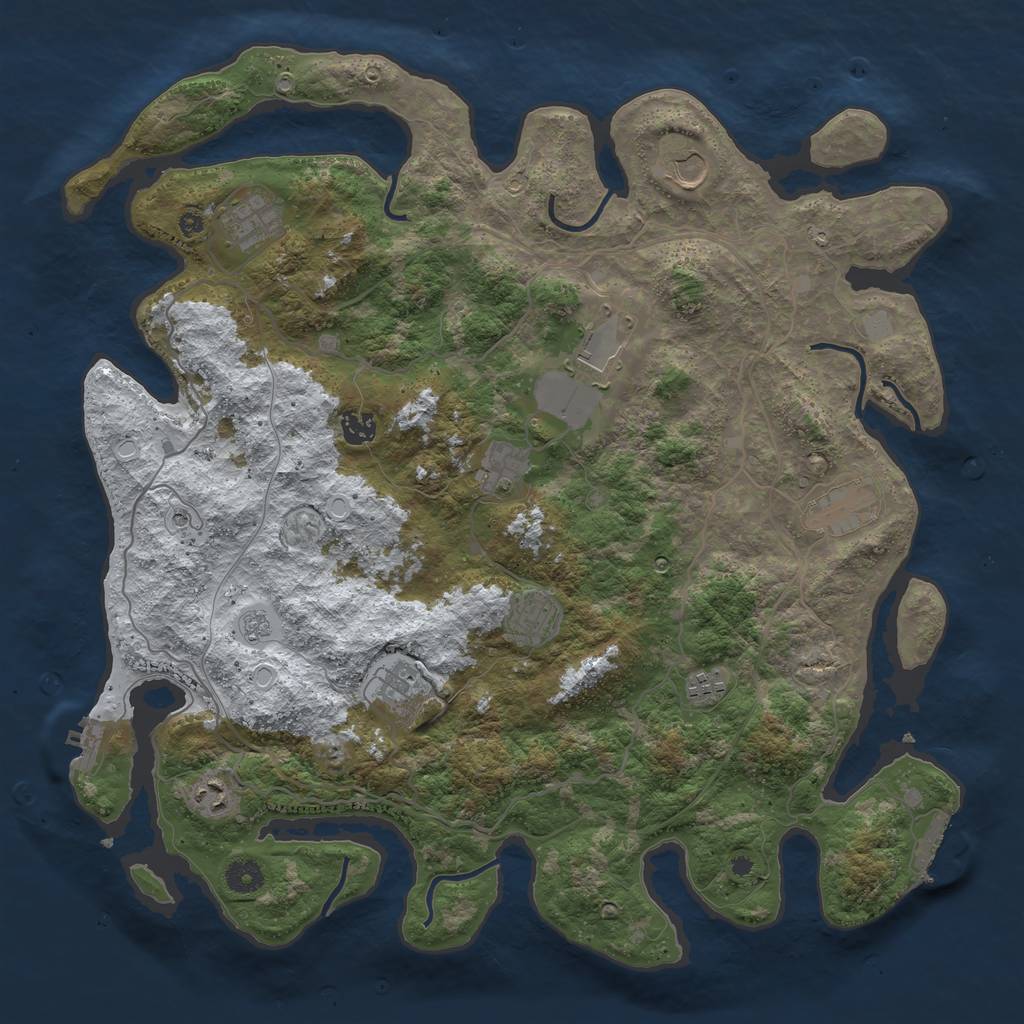 Rust Map: Procedural Map, Size: 4250, Seed: 5752967, 19 Monuments