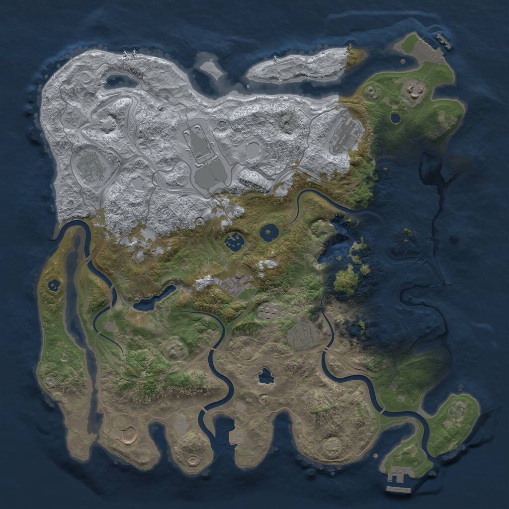 Rust Map: Procedural Map, Size: 4250, Seed: 5270226, 16 Monuments
