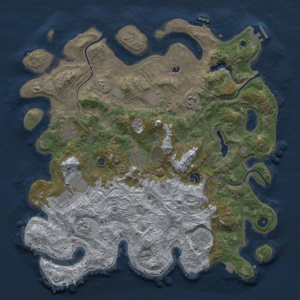 Rust Map: Procedural Map, Size: 4250, Seed: 3568541, 15 Monuments