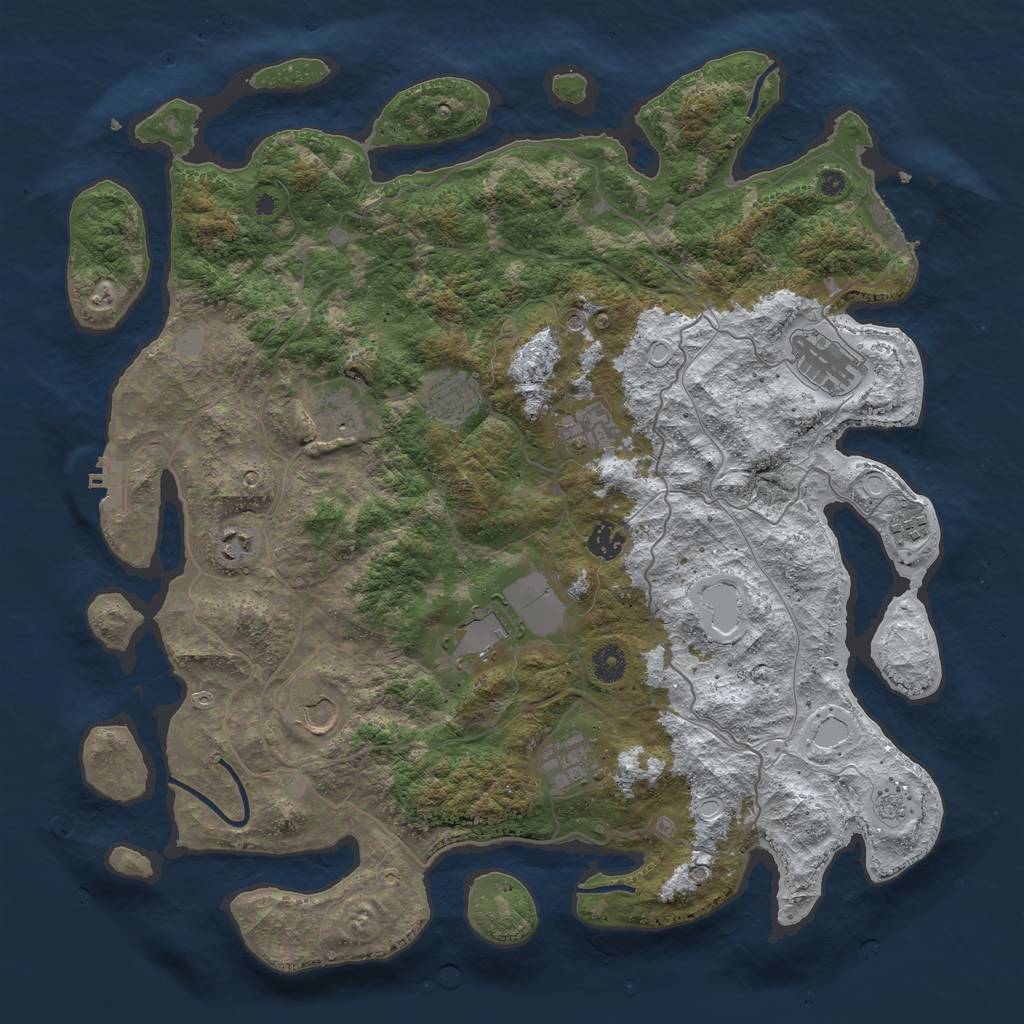 Rust Map: Procedural Map, Size: 4250, Seed: 4655237, 19 Monuments