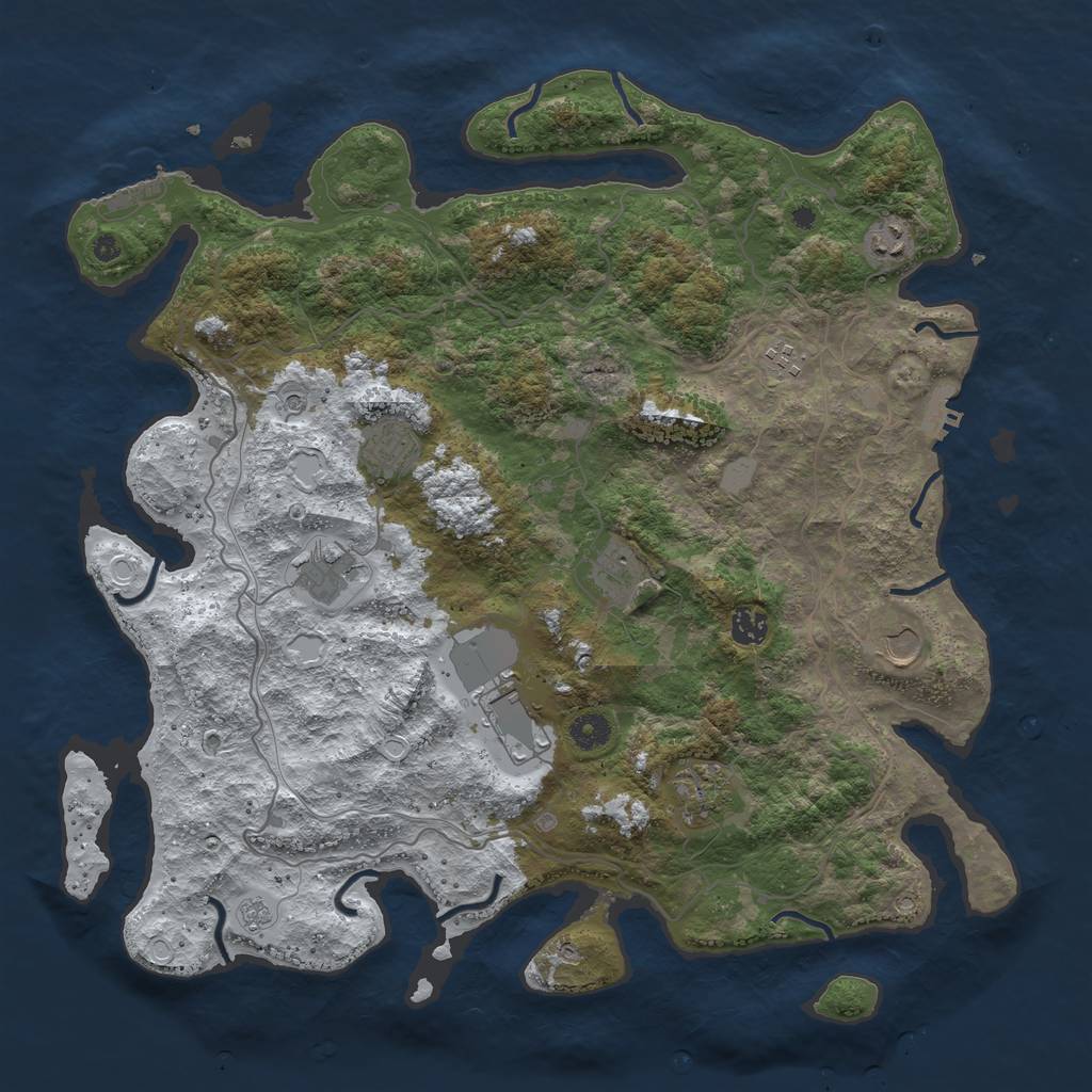 Rust Map: Procedural Map, Size: 4250, Seed: 1355865, 18 Monuments