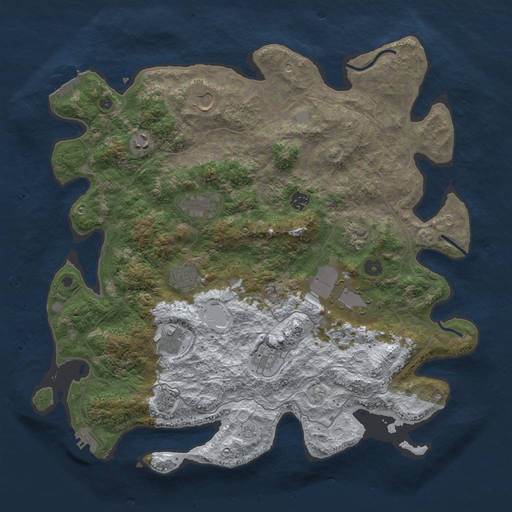 Rust Map: Procedural Map, Size: 4250, Seed: 5042040, 19 Monuments