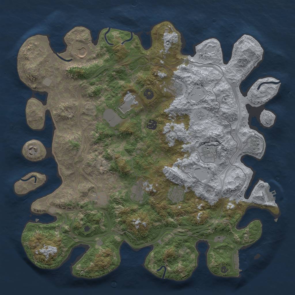 Rust Map: Procedural Map, Size: 4250, Seed: 803424, 19 Monuments