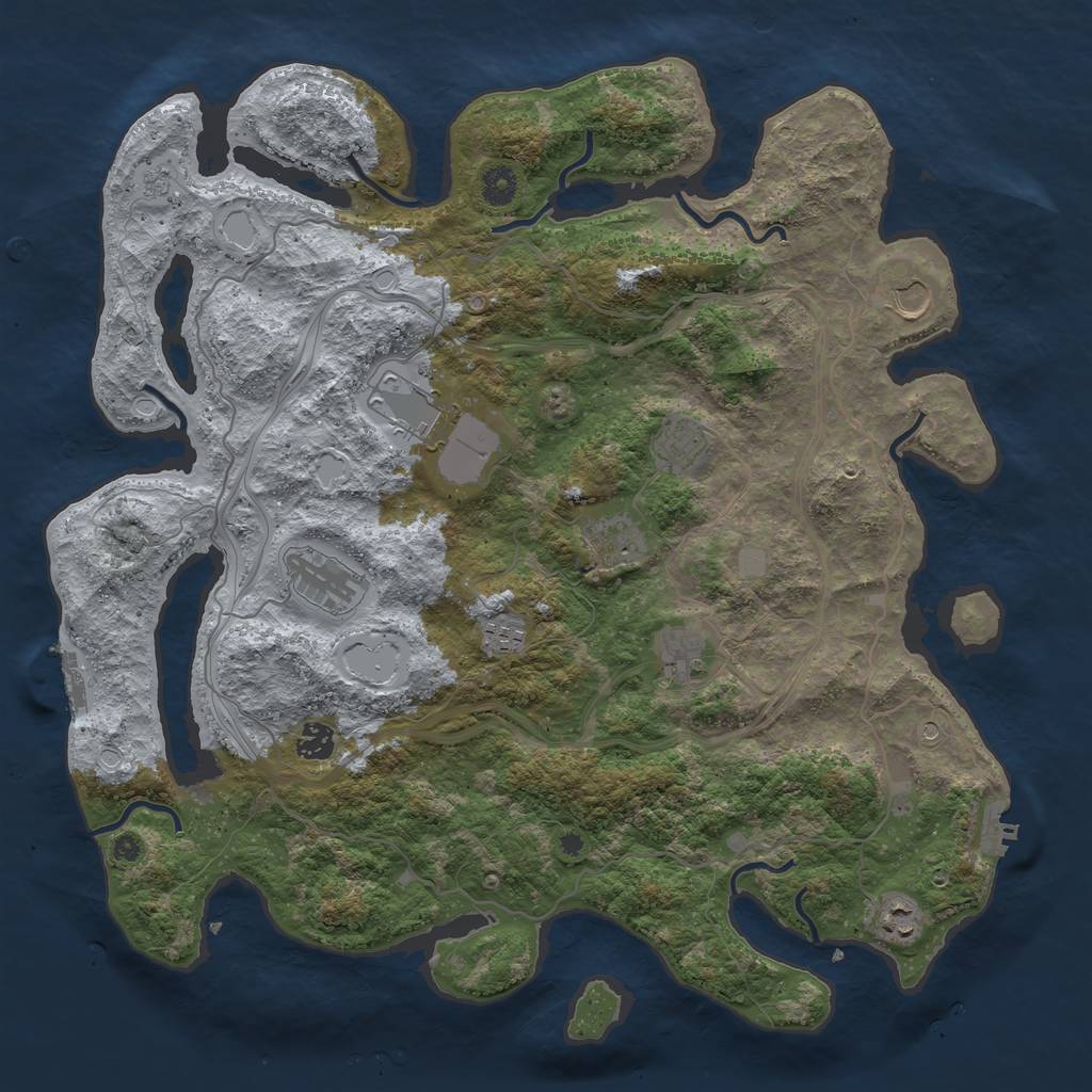 Rust Map: Procedural Map, Size: 4250, Seed: 1552331, 18 Monuments