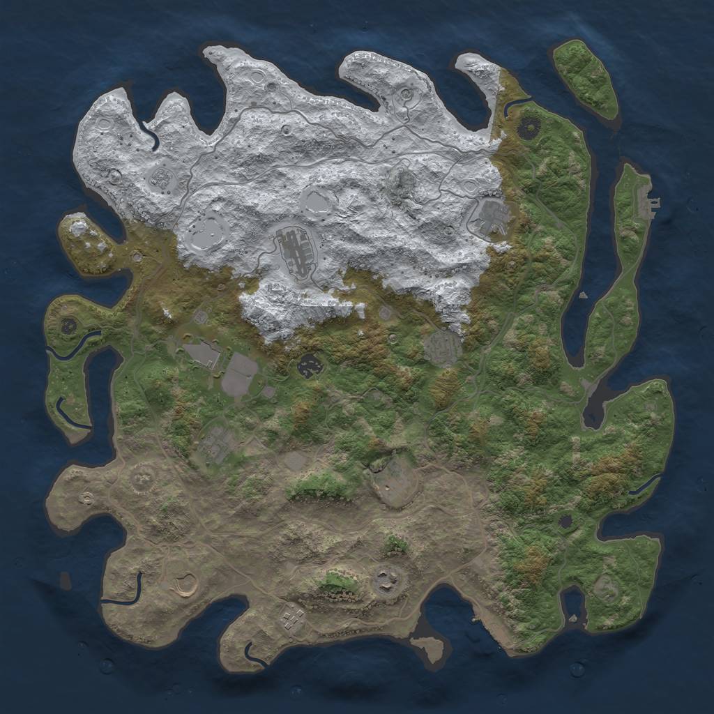 Rust Map: Procedural Map, Size: 4500, Seed: 6424206, 19 Monuments