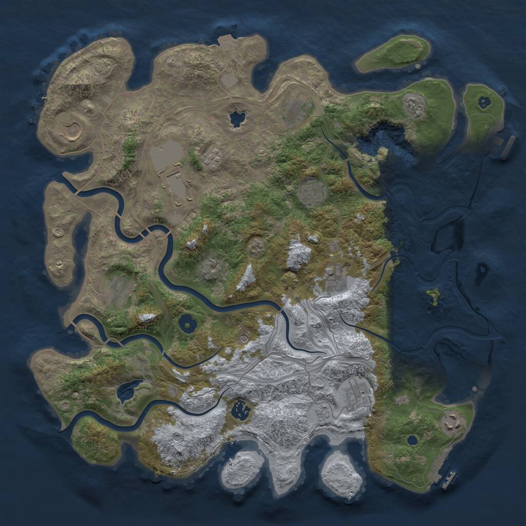 Rust Map: Procedural Map, Size: 4250, Seed: 5285541, 16 Monuments