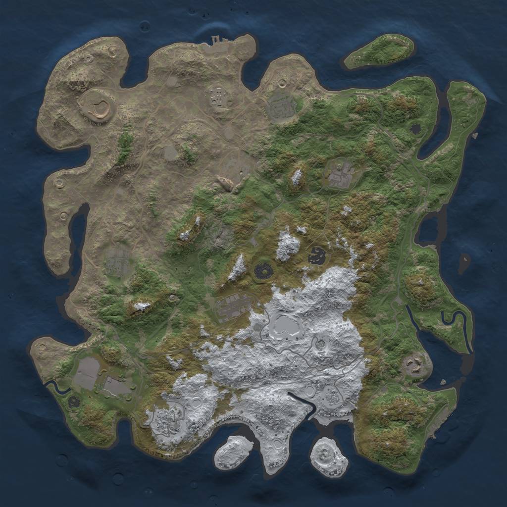 Rust Map: Procedural Map, Size: 4250, Seed: 5285541, 20 Monuments