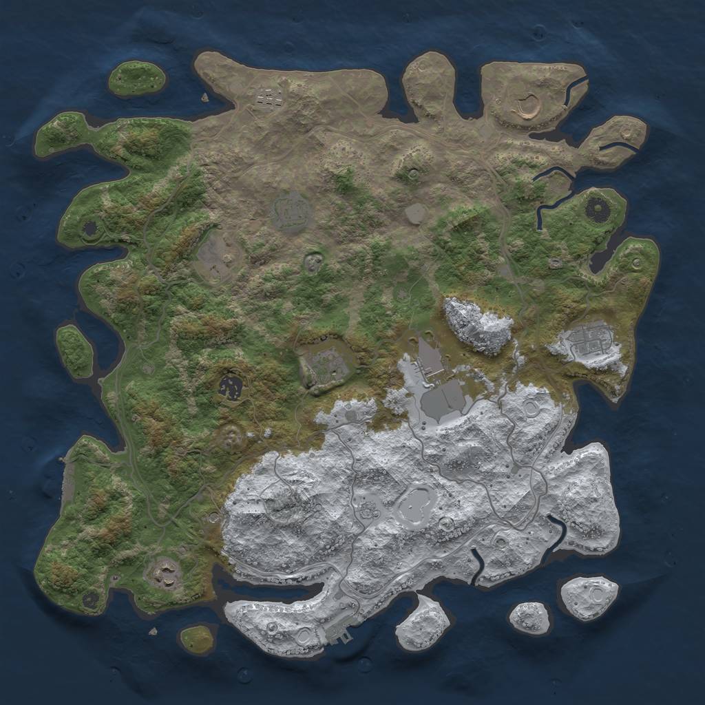 Rust Map: Procedural Map, Size: 4250, Seed: 5993224, 18 Monuments