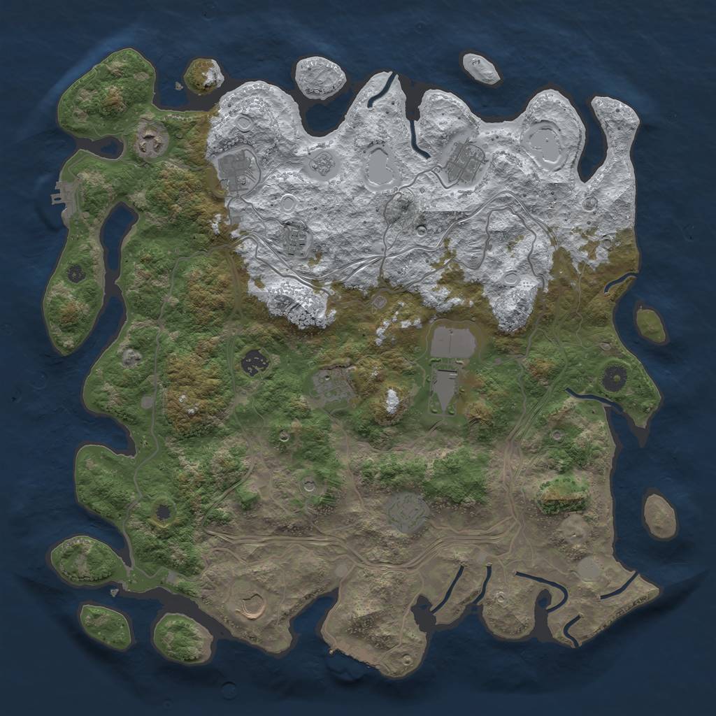Rust Map: Procedural Map, Size: 4250, Seed: 3467380, 18 Monuments