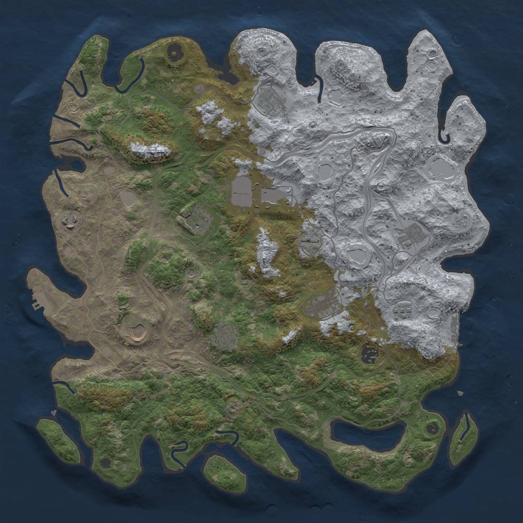 Rust Map: Procedural Map, Size: 4500, Seed: 4766165, 19 Monuments