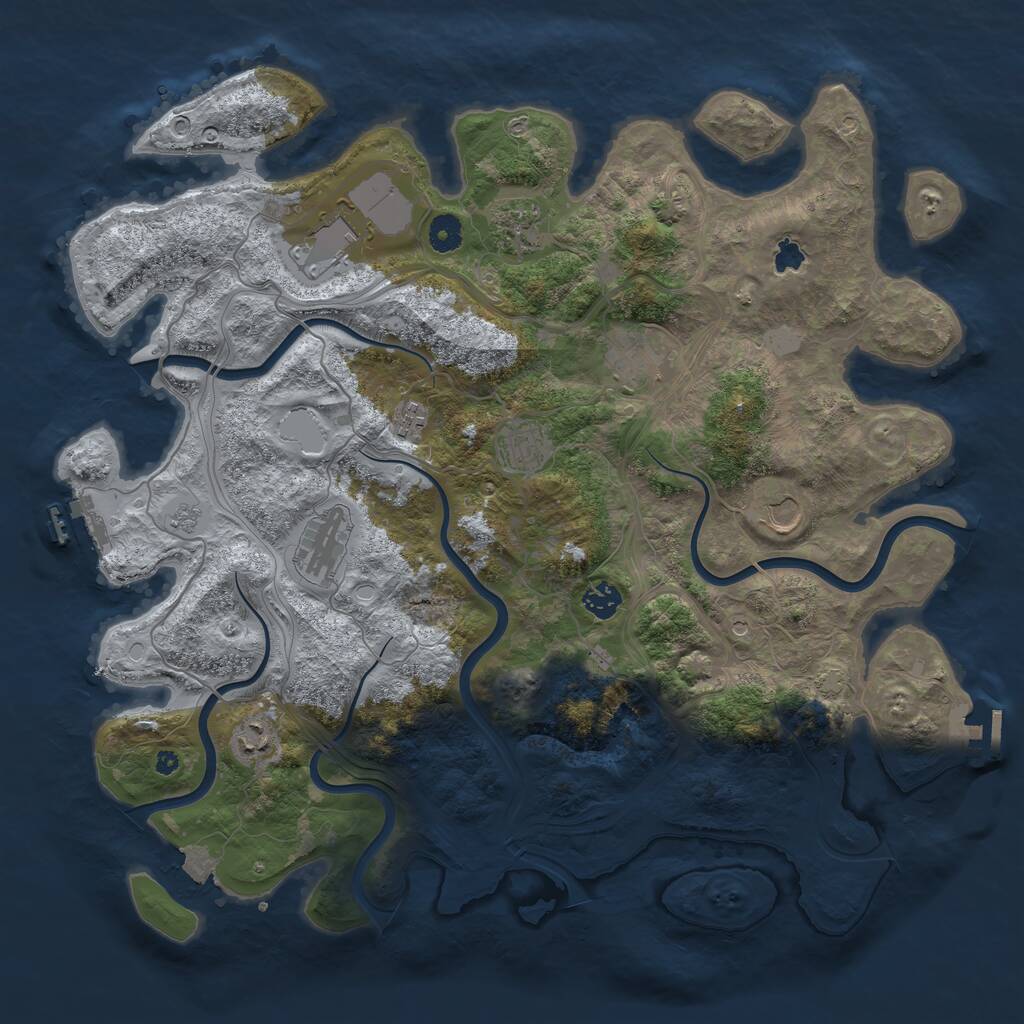 Rust Map: Procedural Map, Size: 4250, Seed: 4133601, 15 Monuments