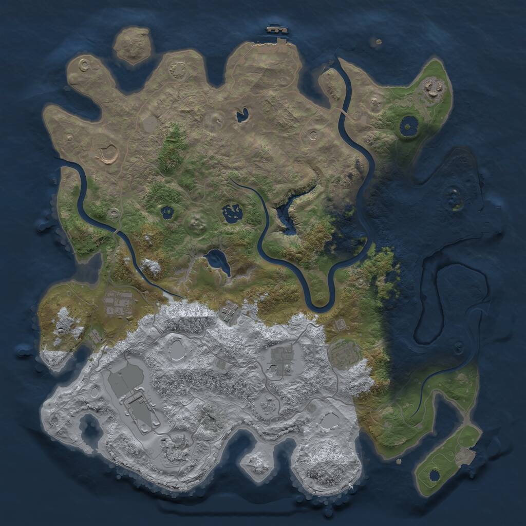 Rust Map: Procedural Map, Size: 4000, Seed: 197275, 15 Monuments