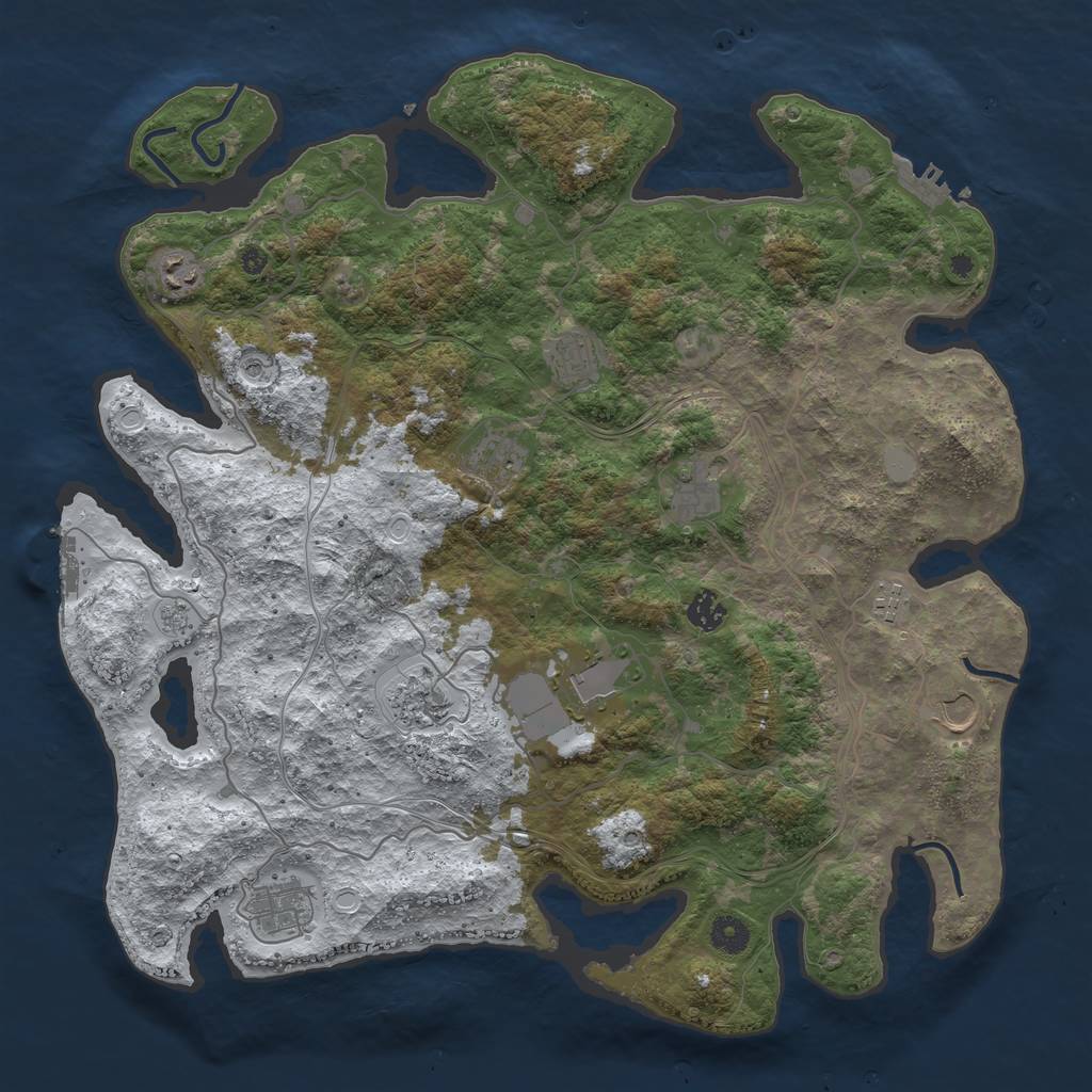 Rust Map: Procedural Map, Size: 4250, Seed: 4934983, 19 Monuments