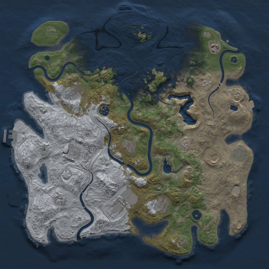 Rust Map: Procedural Map, Size: 4250, Seed: 4934983, 17 Monuments
