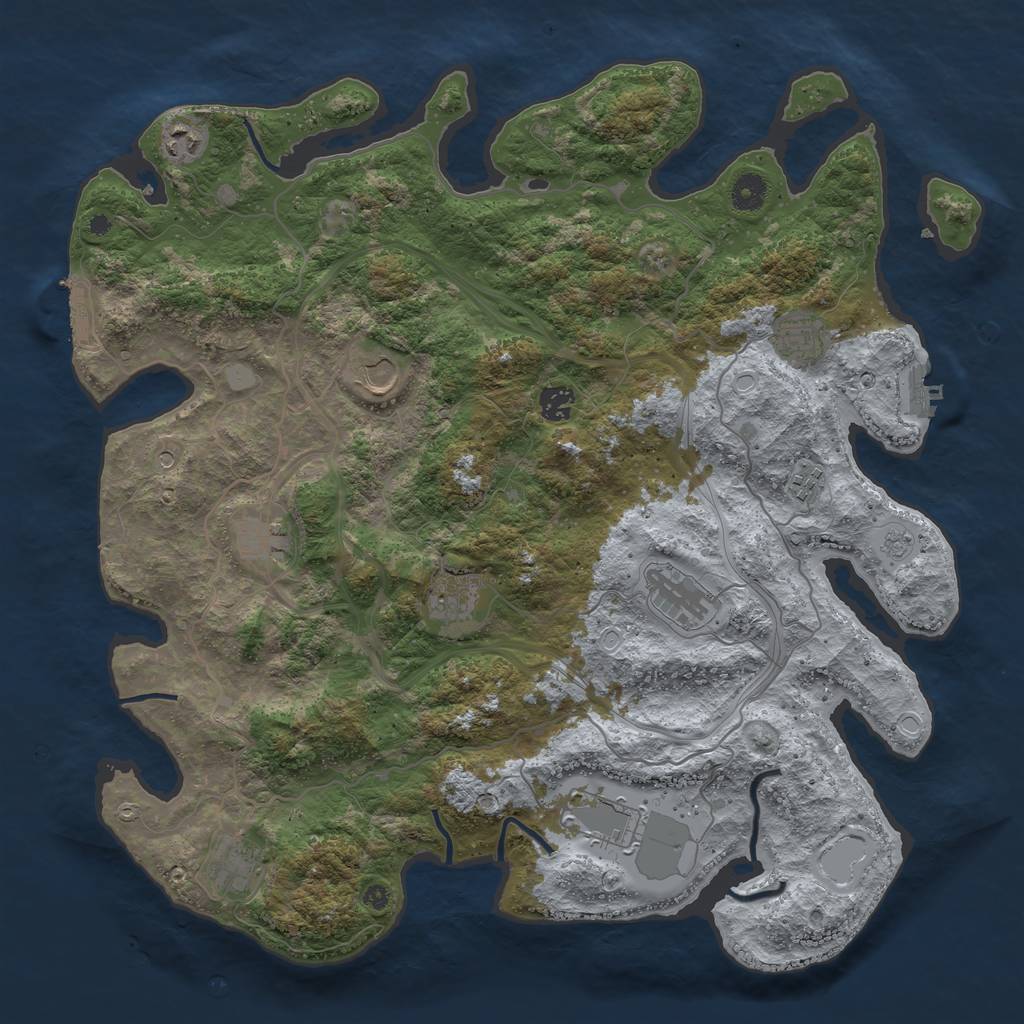Rust Map: Procedural Map, Size: 4250, Seed: 3120995, 19 Monuments