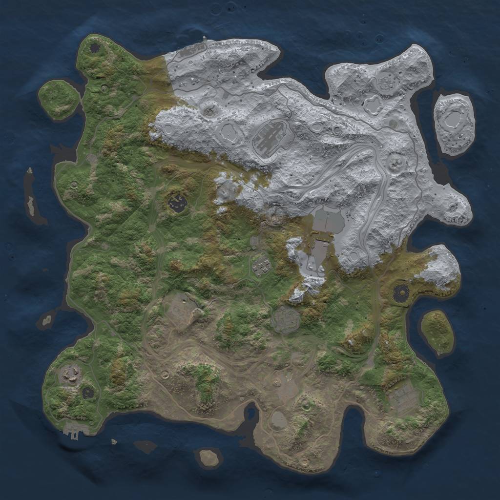 Rust Map: Procedural Map, Size: 4250, Seed: 1800345, 16 Monuments