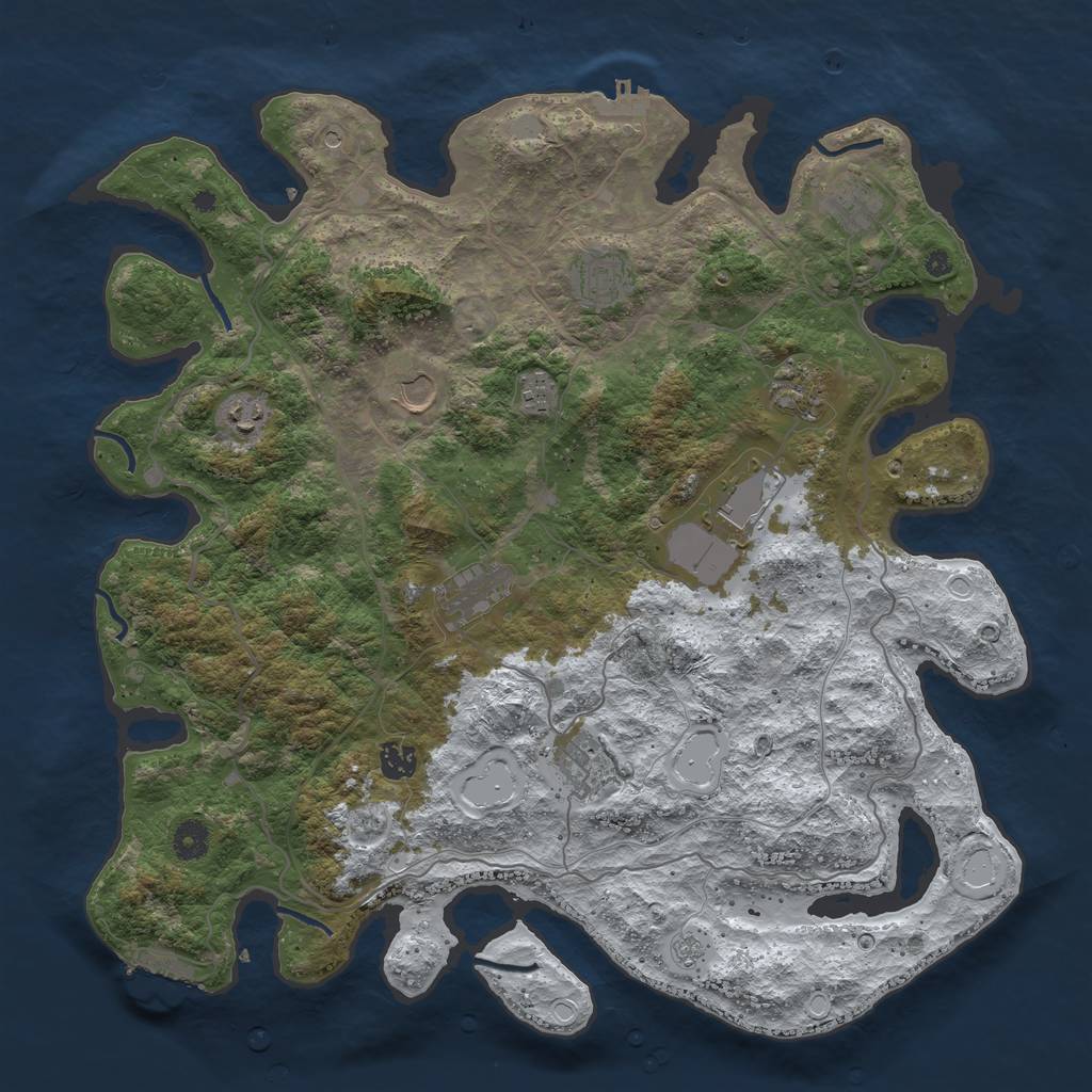 Rust Map: Procedural Map, Size: 4250, Seed: 4847666, 19 Monuments