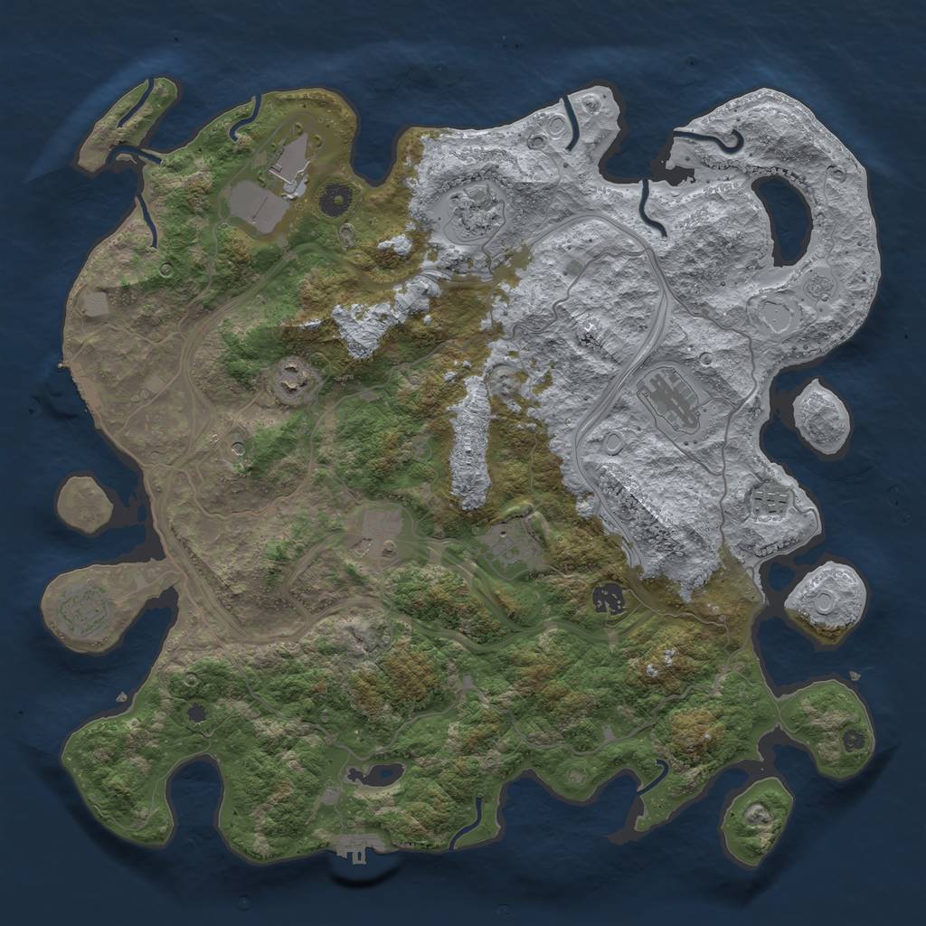 Rust Map: Procedural Map, Size: 4250, Seed: 3408108, 18 Monuments