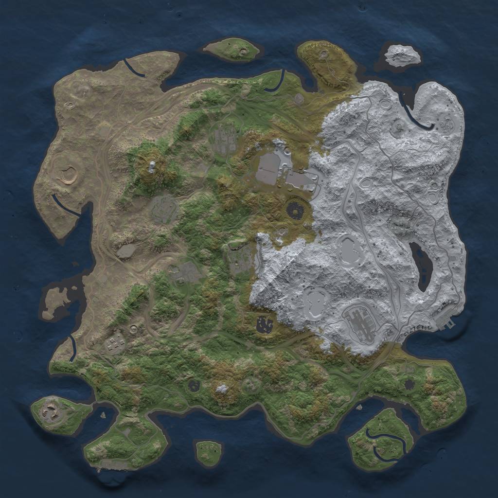 Rust Map: Procedural Map, Size: 4250, Seed: 259386, 19 Monuments