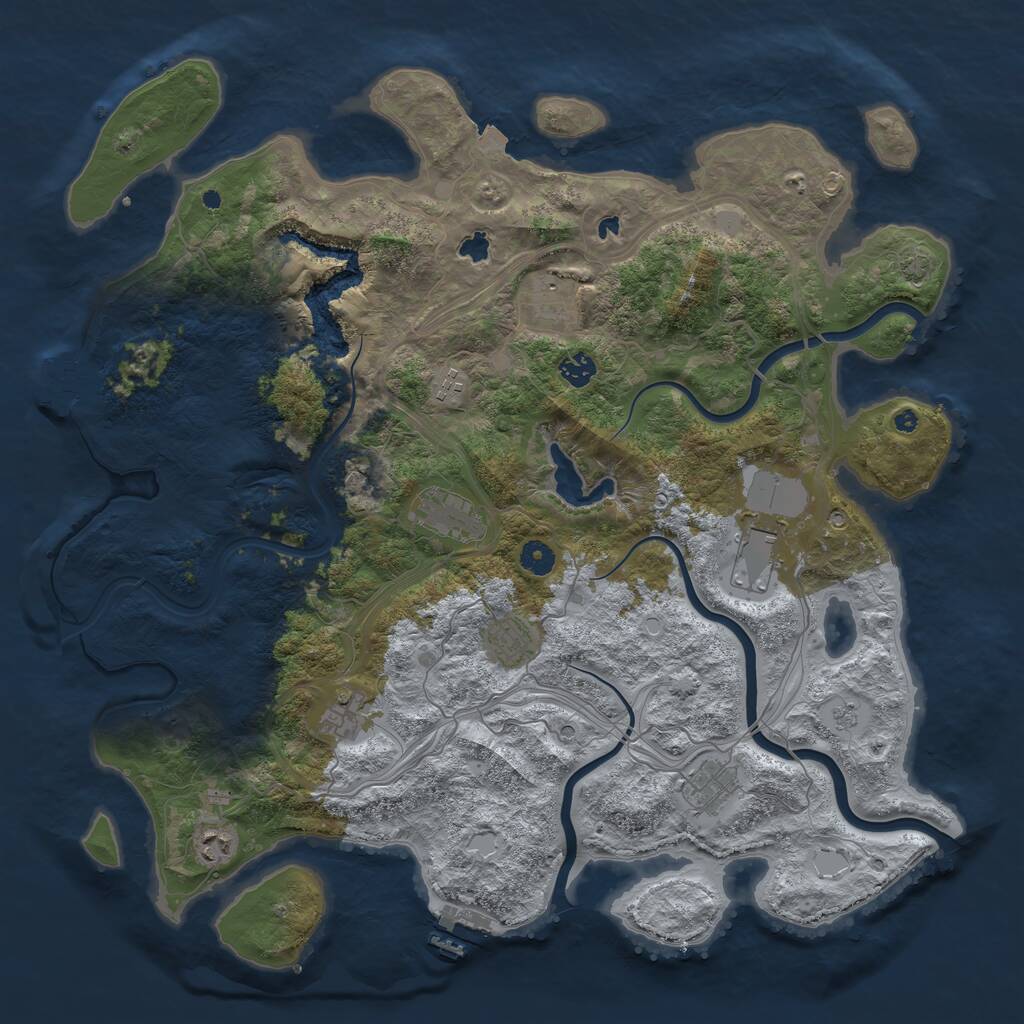 Rust Map: Procedural Map, Size: 4500, Seed: 1338921, 15 Monuments