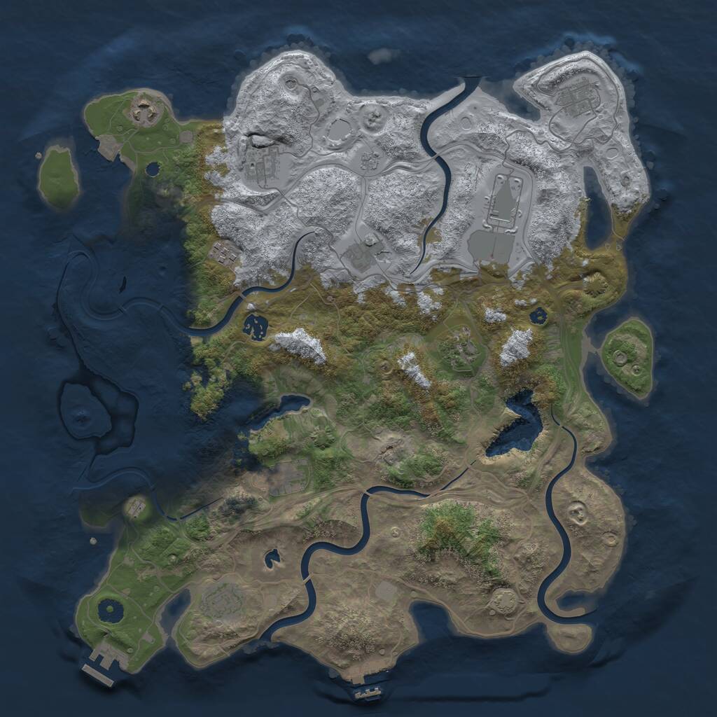 Rust Map: Procedural Map, Size: 4250, Seed: 1326780, 16 Monuments