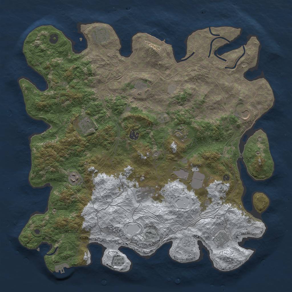 Rust Map: Procedural Map, Size: 4500, Seed: 1171943, 20 Monuments
