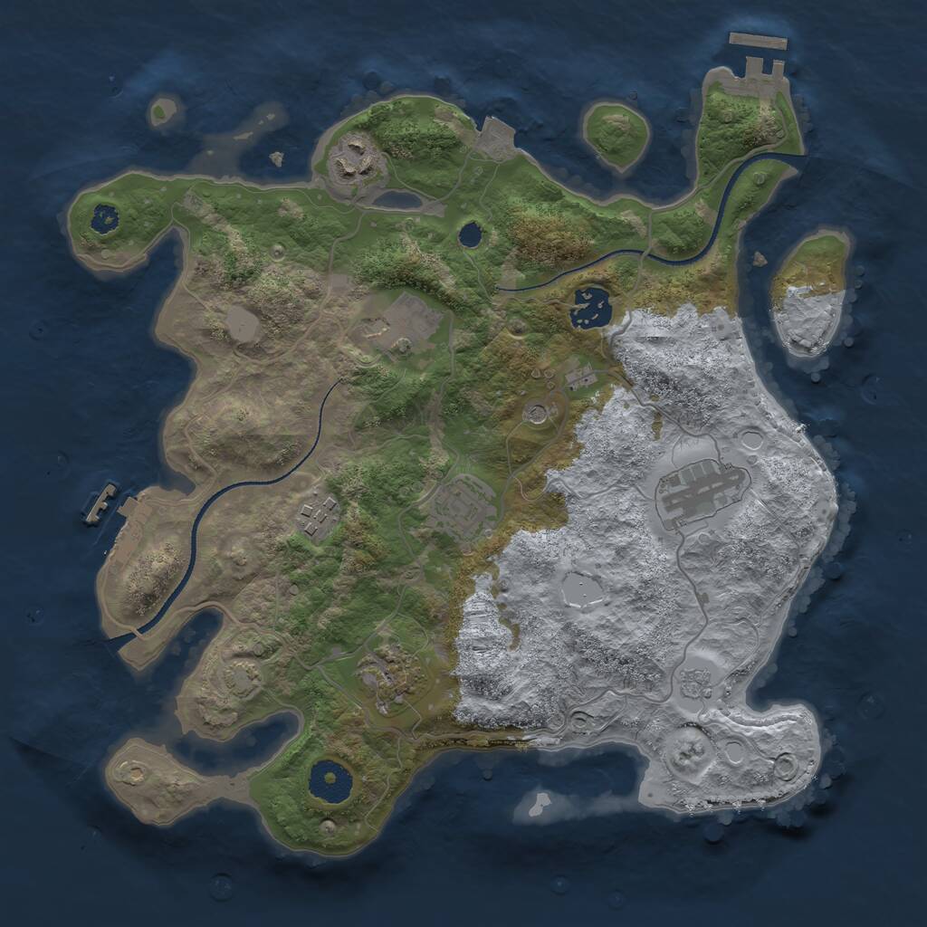 Rust Map: Procedural Map, Size: 3250, Seed: 814067, 13 Monuments