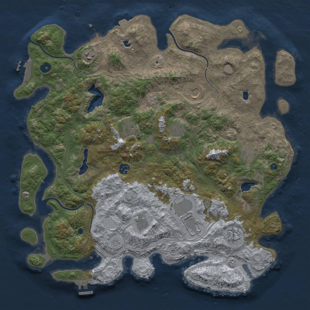 Rust Map: Procedural Map, Size: 4500, Seed: 1531530, 16 Monuments