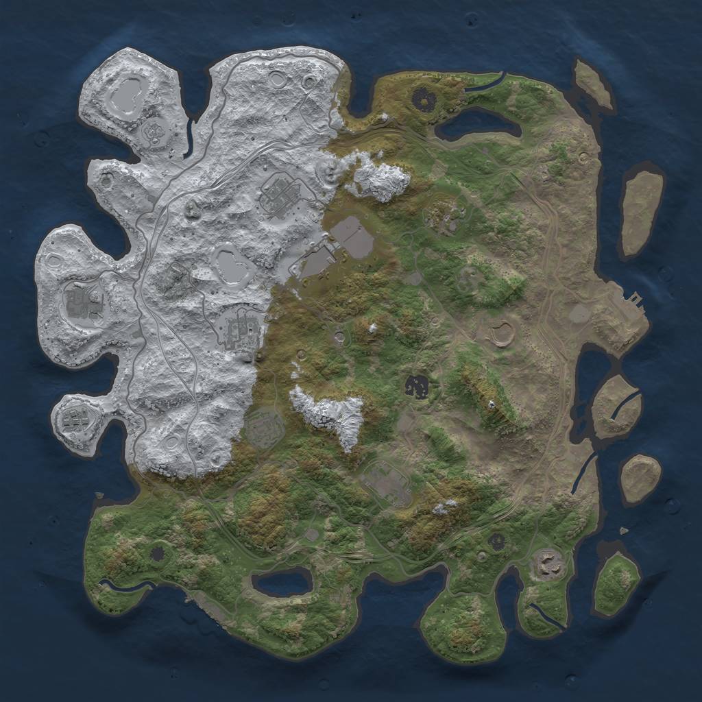 Rust Map: Procedural Map, Size: 4250, Seed: 3021345, 20 Monuments