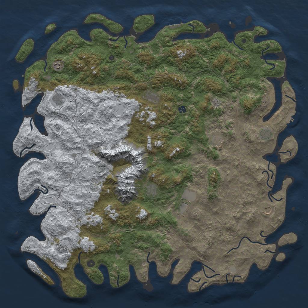 Rust Map: Procedural Map, Size: 6000, Seed: 946151, 20 Monuments