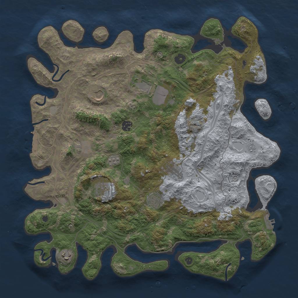 Rust Map: Procedural Map, Size: 4250, Seed: 1277125, 18 Monuments