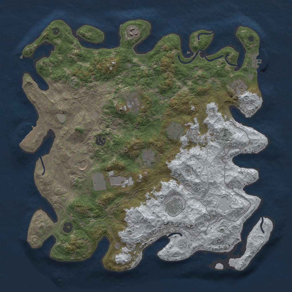 Rust Map: Procedural Map, Size: 4250, Seed: 1232783, 18 Monuments
