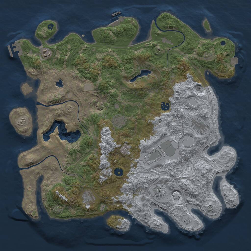 Rust Map: Procedural Map, Size: 4250, Seed: 2337453, 14 Monuments