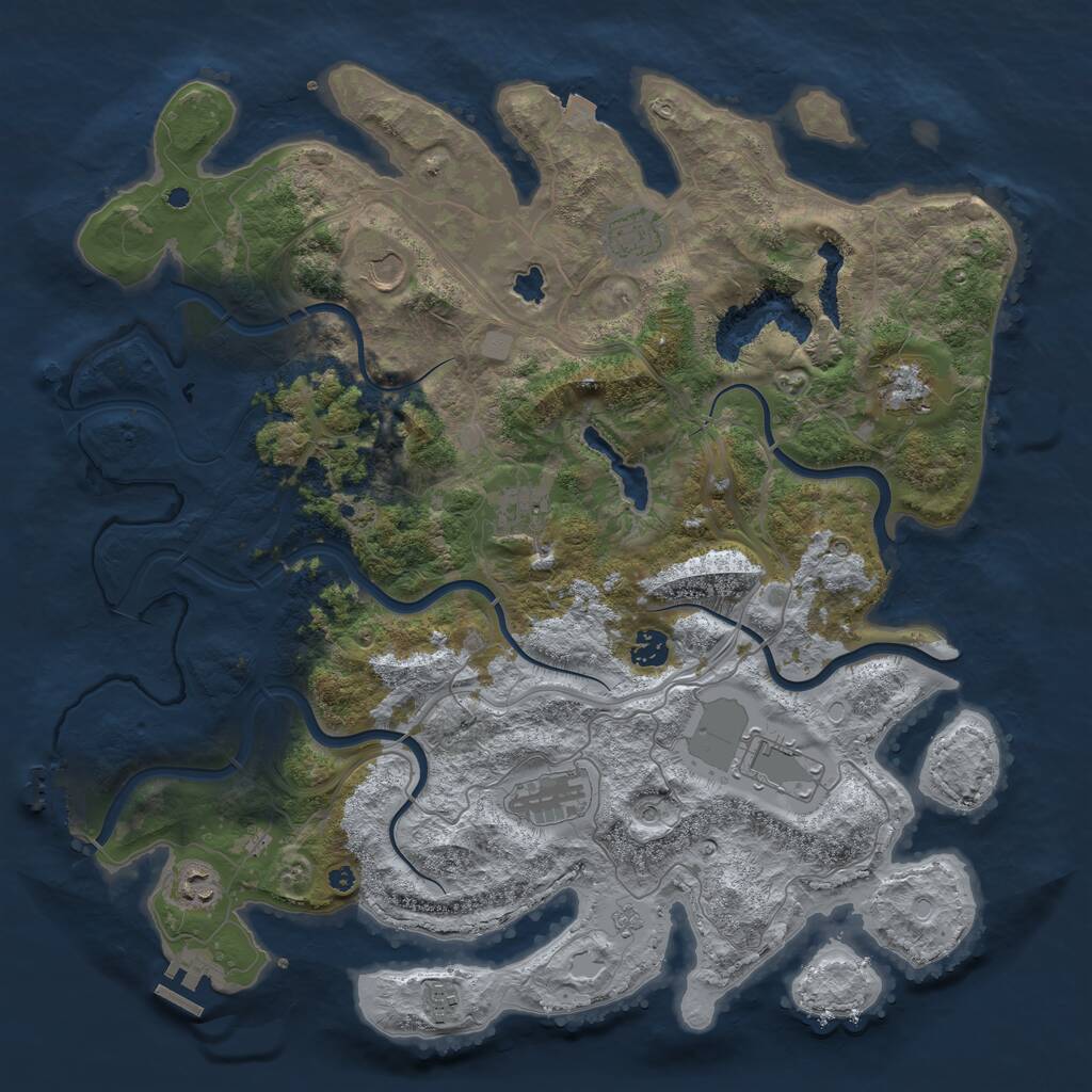 Rust Map: Procedural Map, Size: 4250, Seed: 11728, 15 Monuments