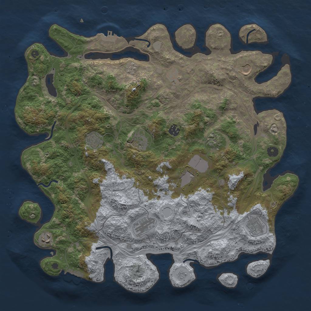 Rust Map: Procedural Map, Size: 4250, Seed: 1002596, 20 Monuments