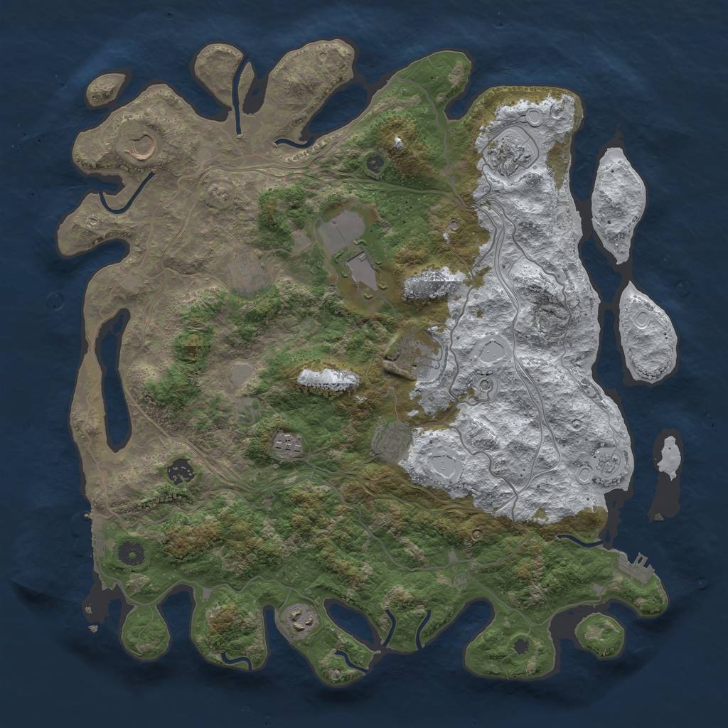 Rust Map: Procedural Map, Size: 4250, Seed: 1688017, 18 Monuments