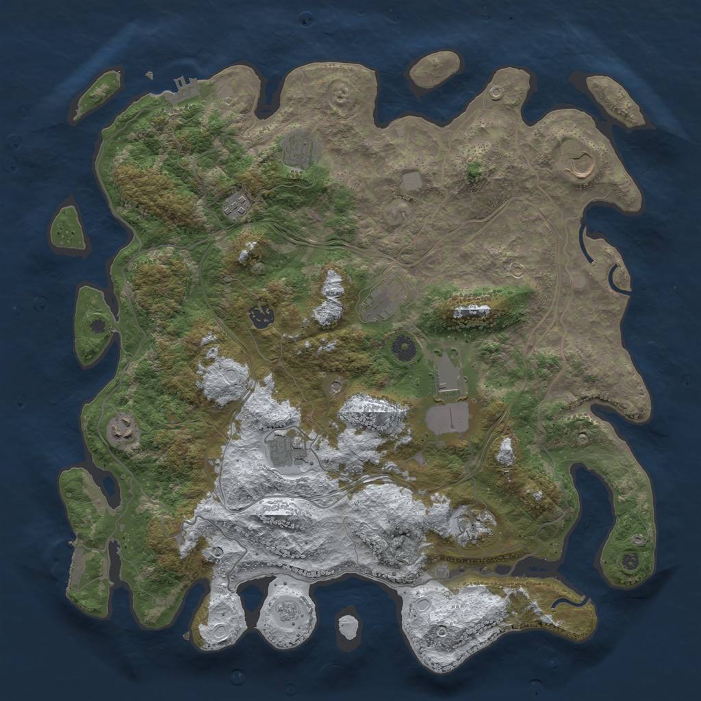 Rust Map: Procedural Map, Size: 4250, Seed: 5100547, 18 Monuments