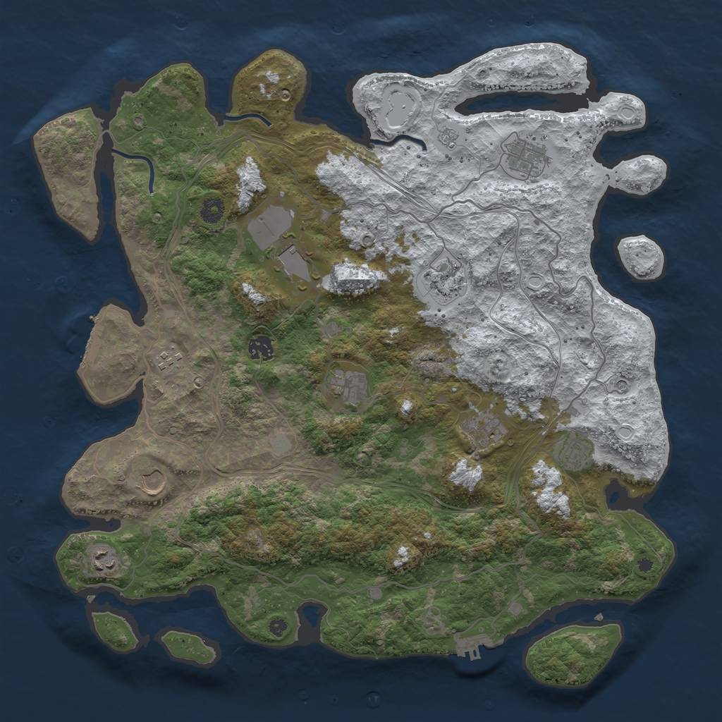 Rust Map: Procedural Map, Size: 4250, Seed: 6047707, 19 Monuments
