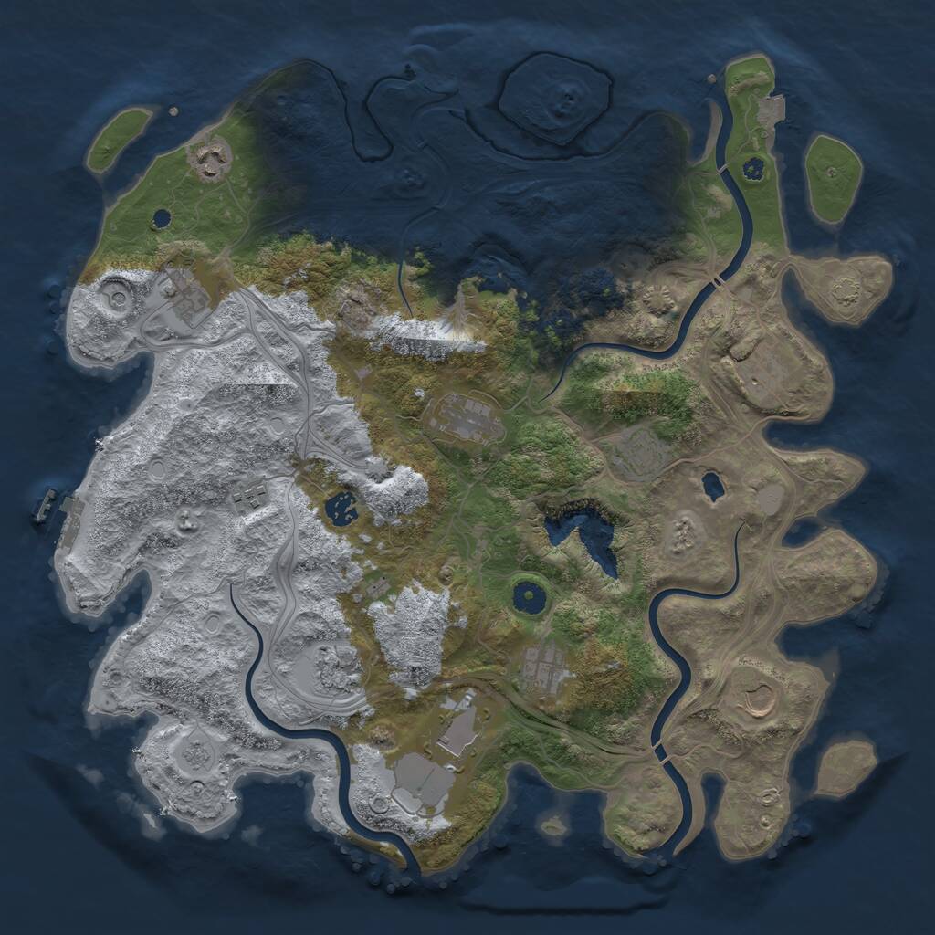 Rust Map: Procedural Map, Size: 4250, Seed: 4446241, 16 Monuments