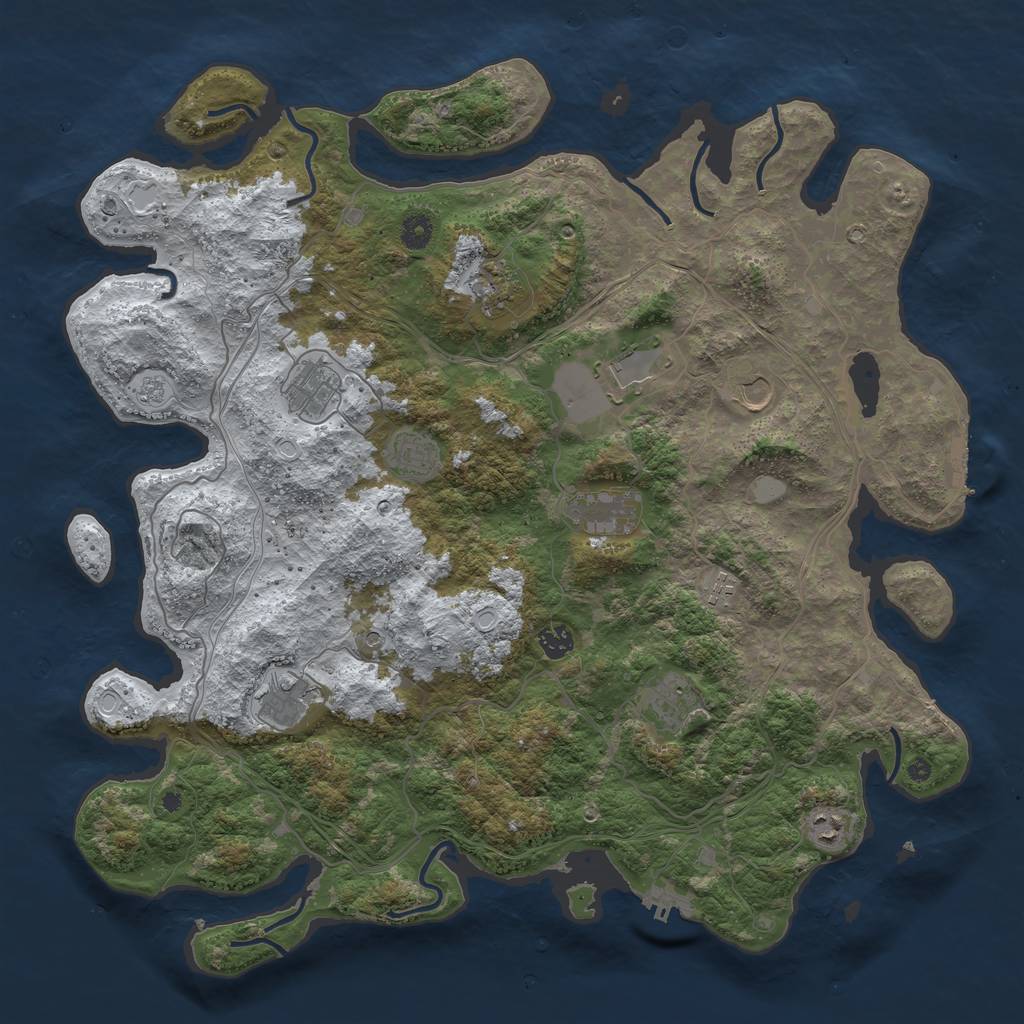Rust Map: Procedural Map, Size: 4500, Seed: 3019109, 20 Monuments