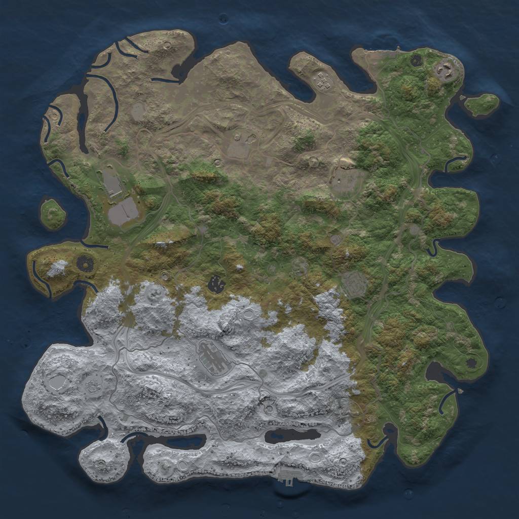 Rust Map: Procedural Map, Size: 4500, Seed: 1765041, 17 Monuments