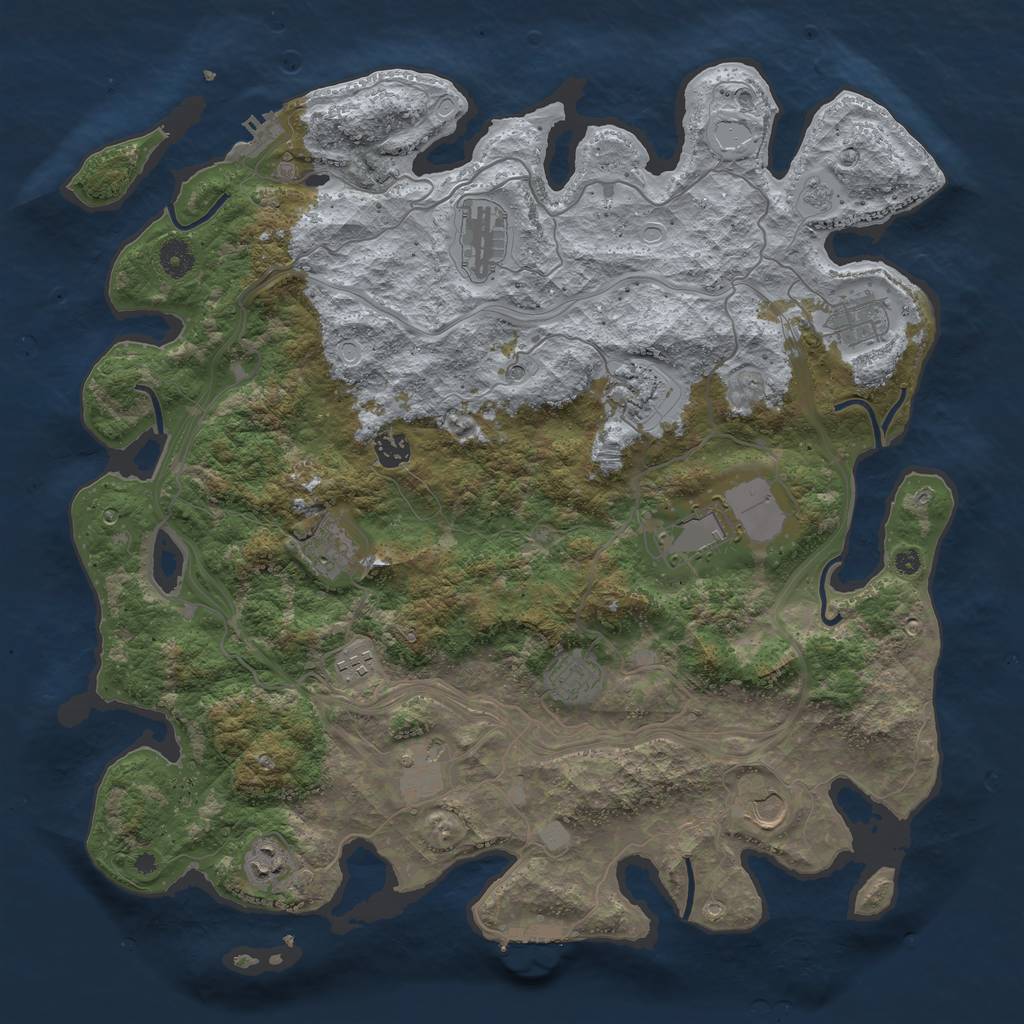 Rust Map: Procedural Map, Size: 4250, Seed: 3676764, 20 Monuments